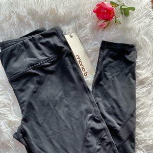 New with tags MONO B LEGGINGS WITH SHEER PANELS on the lower legs & pocket SZ M